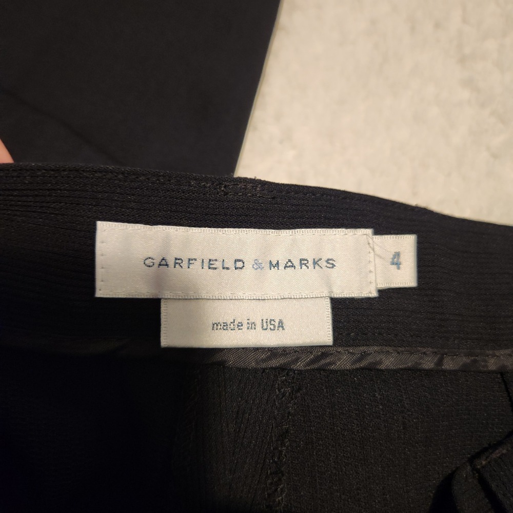 Garfield & Marks Sydney Trouser Black Pleated High Rise Dress Pants Size 4 - Picture 2 of 8